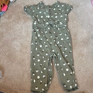 Kids Green Floral Jumpsuit